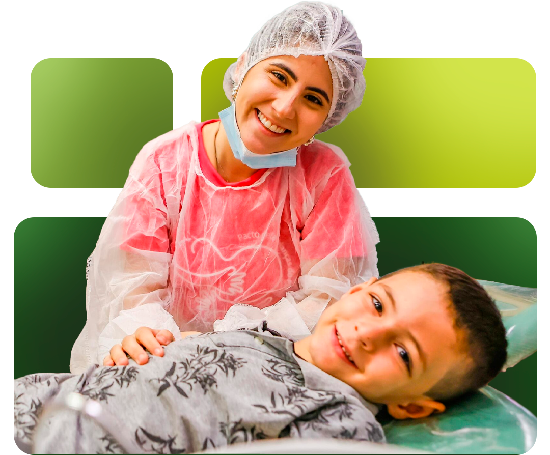 Dentista com criança